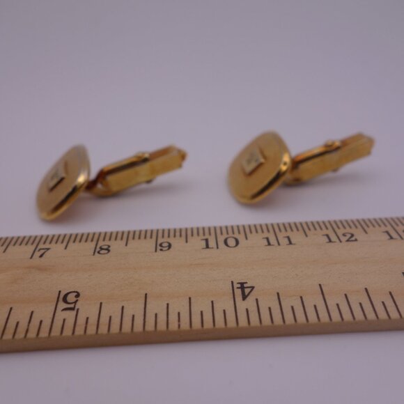 Letter W or M Gold Color Cuff Links - Picture 6 of 12